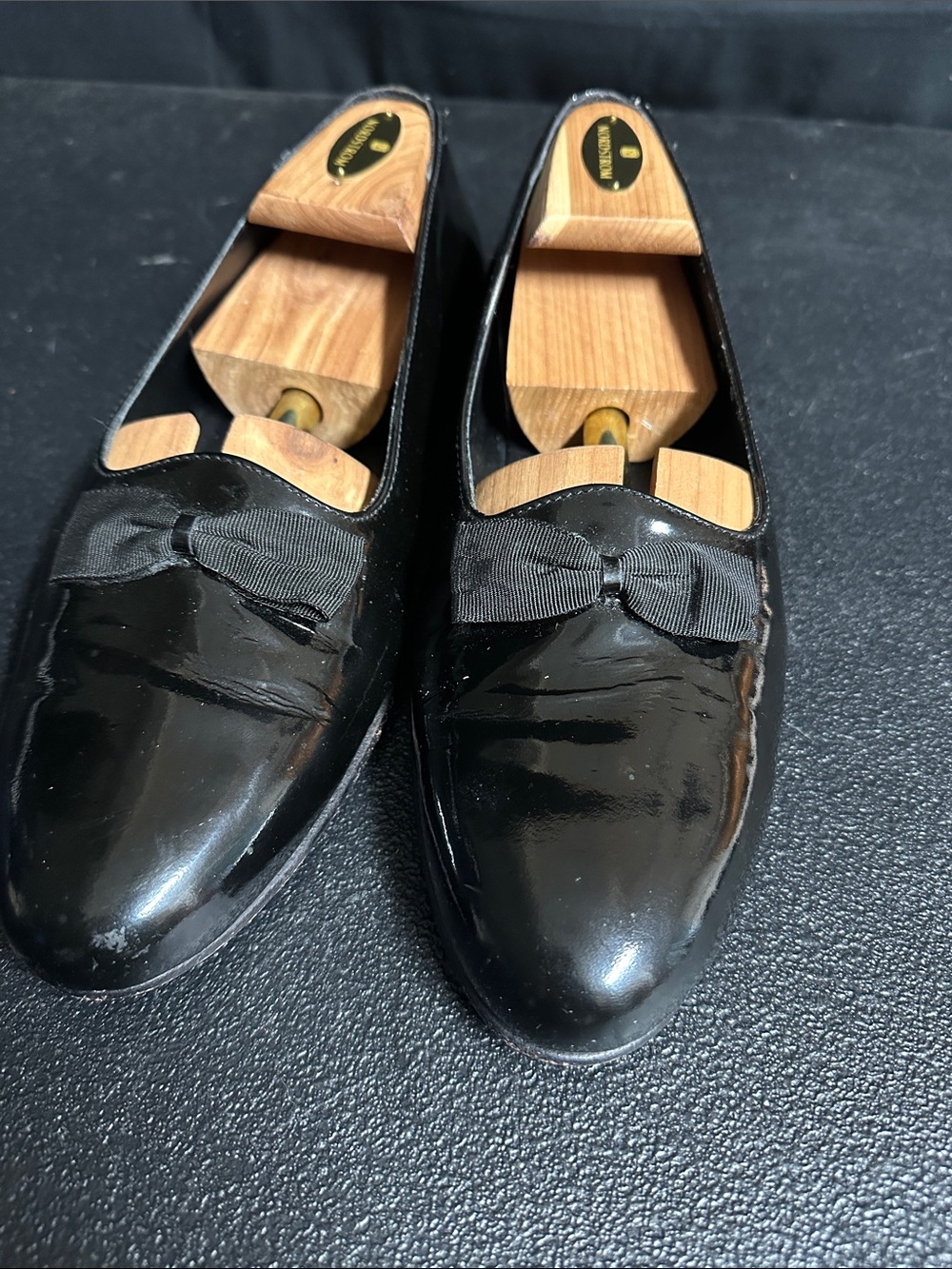 Adolfo Italian Black Patent Dress Loafers 8.5M